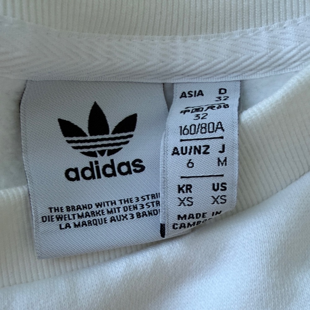 Adidas Women's White Crew Neck Sweater - Picture 2 of 5